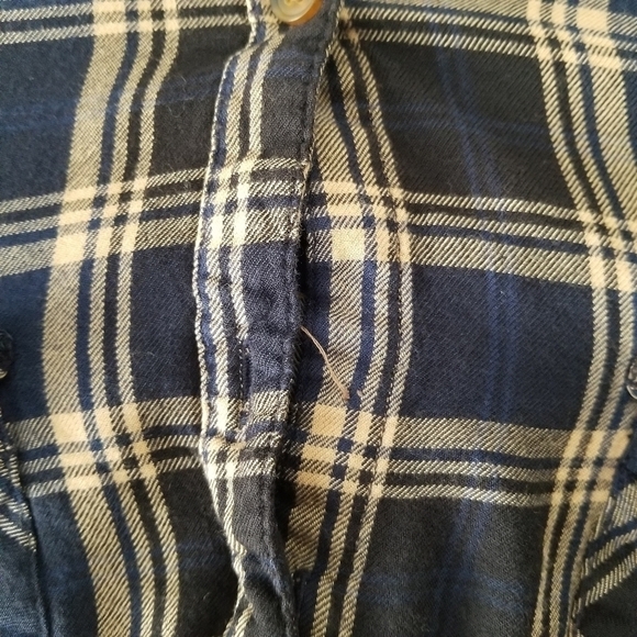 Terra & Sky Soft Button down Flannel Shirt Autumn Tartan/Navy Size 2X - Picture 13 of 13